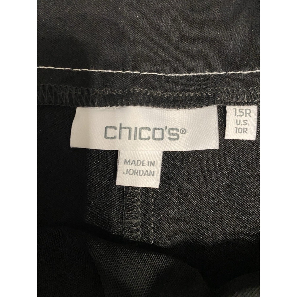 Chico's Brigitte Wide Leg Cropped Pants Black Contrast Stitch Size 1.5 R US 10 - Picture 2 of 8